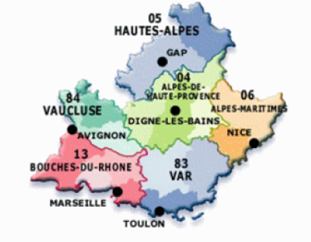Carte région PACA - Fondation du Bénévolat