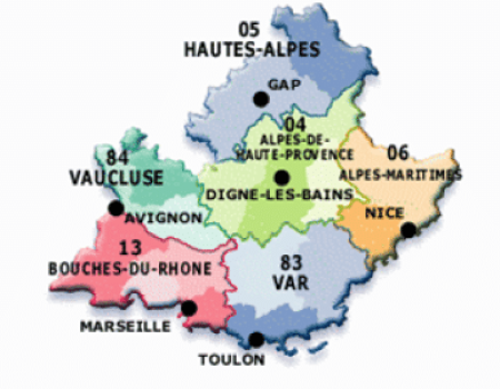 Carte région PACA - Fondation du Bénévolat